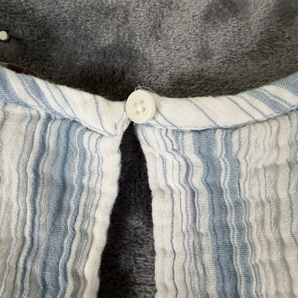 ANN TAYLOR  Maxi Dress Linen Striped Size S Coastal Blue White - Picture 3 of 8